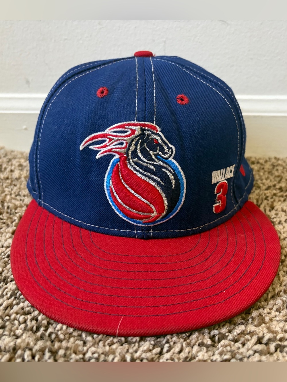 Vintage Y2K New Era 59FIFTY Detroit Pistons Ben Wallace #3 Fitted Hat